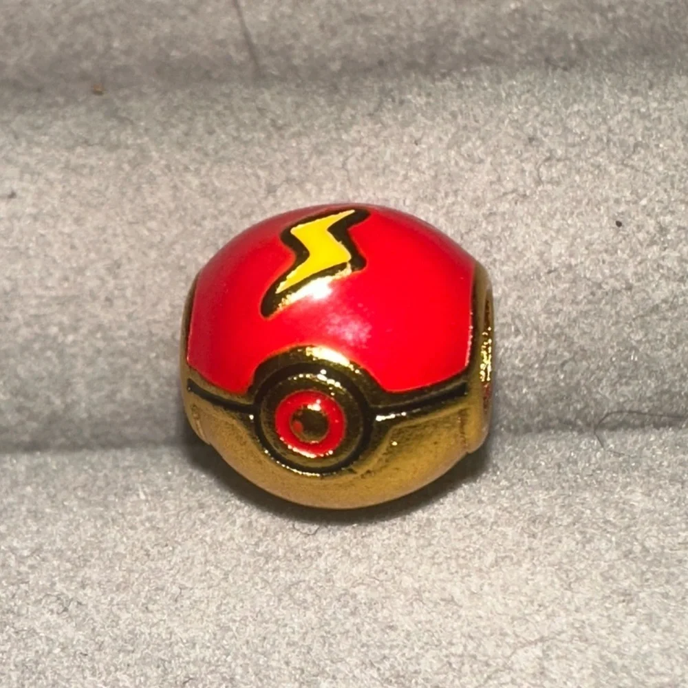 24K Gold Filled Pokemon Pokeball Charm Bead Pendant Anime Kawaii Pocket Monster